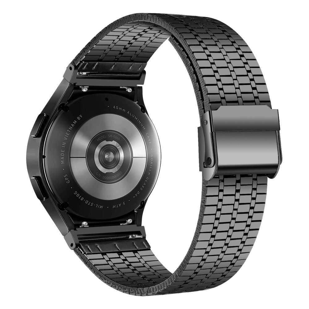 Samsung Galaxy Watch7 44mm 40mm Watch Band 7-Beads Stainless Steel Wrist Strap - Black#serie_1