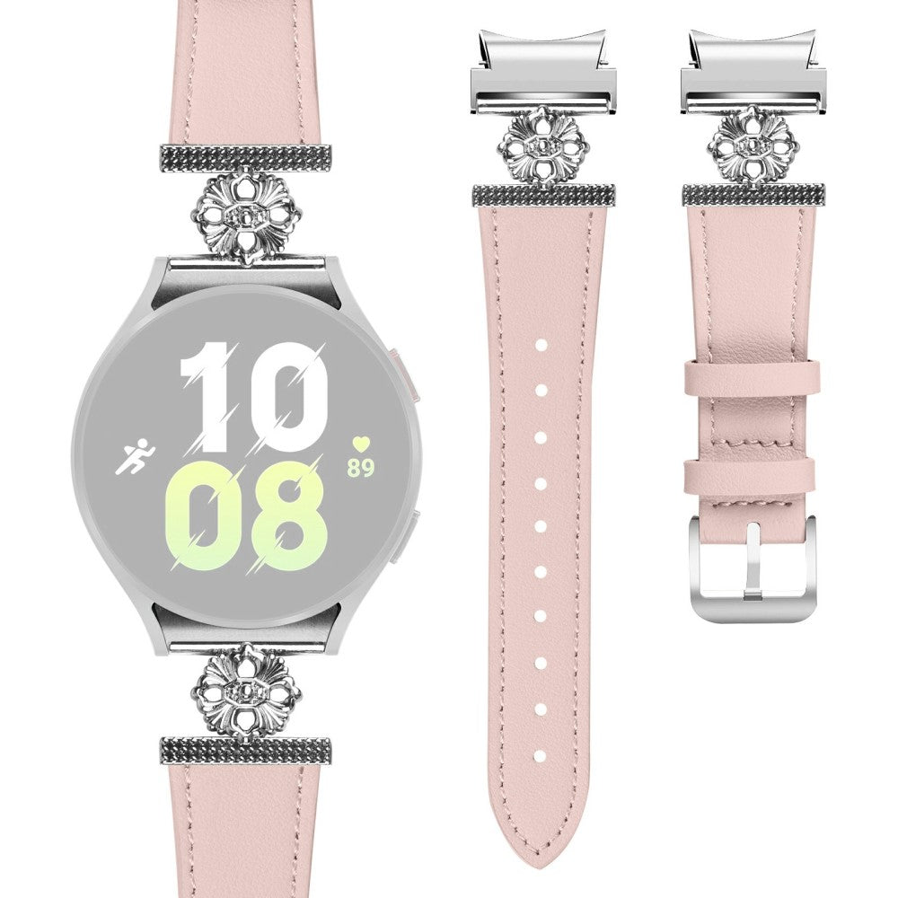 Watch Band for Samsung Galaxy Watch 5 Pro 45mm Genuine Cow Leather Strap with Quick Release Connector - Pink#serie_3