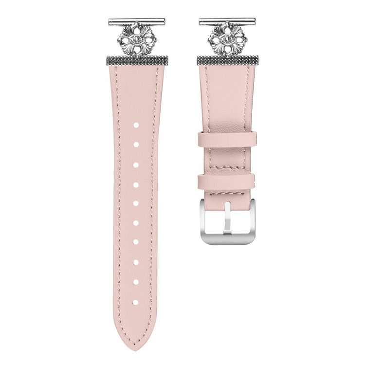 Garmin Vivomove 3 / GarminMove 3 Watch Band Genuine Cow Leather Flower Decor Adjustable Strap - Pink#serie_4