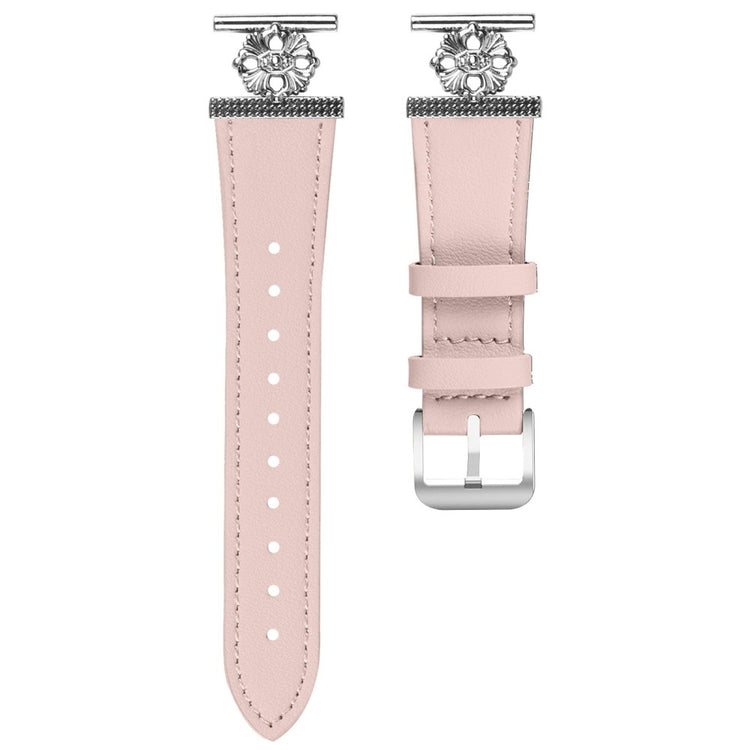 Huami Amazfit GTS Watch Band Genuine Cow Leather Flower Decor Adjustable Strap - Pink#serie_3