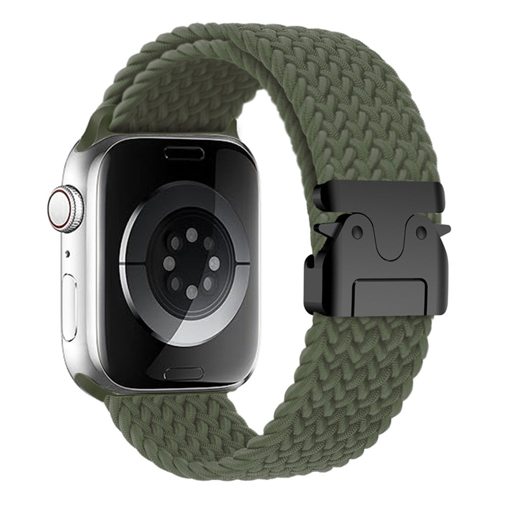 Strap Apple Watch Series 41mm - 40mm - 38mm Woven Watch Band - Olive Green#serie_15