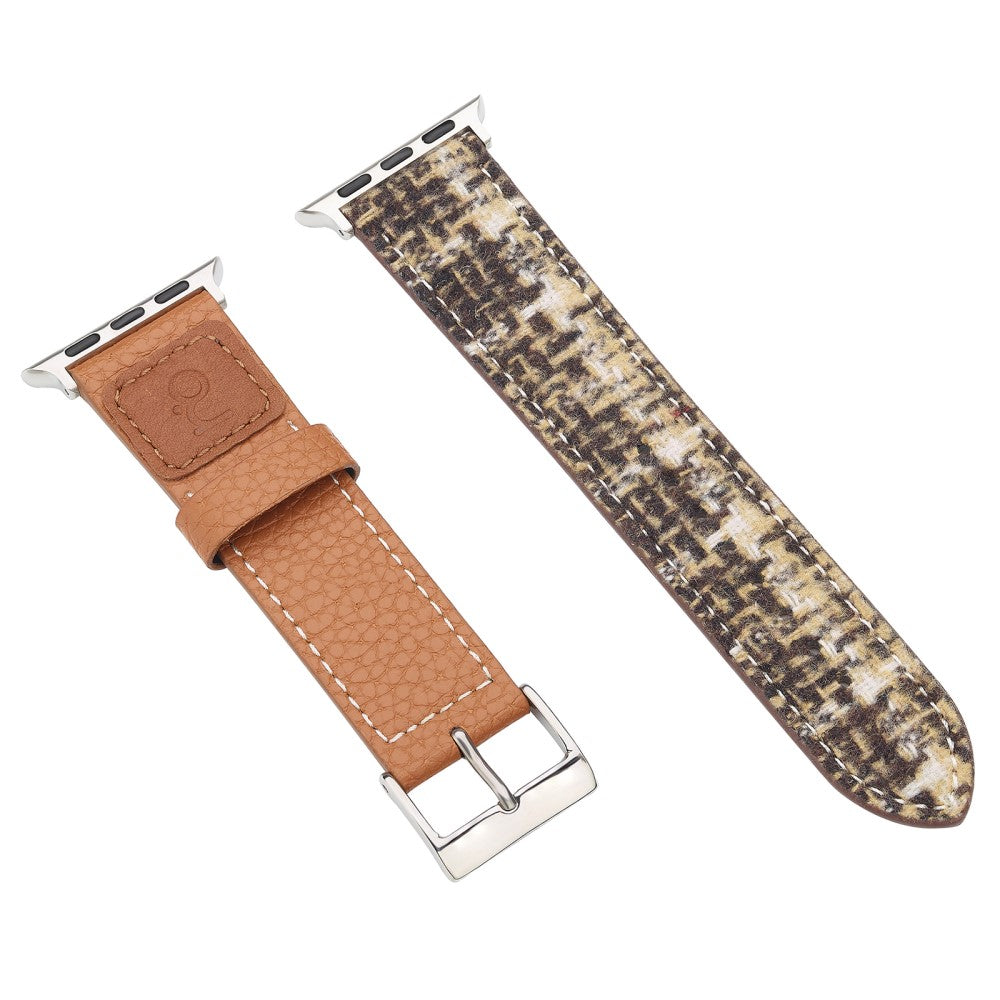 Wool + Leather Strap Apple Watch Series 41mm - 40mm - 38mm - Brown+Coffee#serie_1