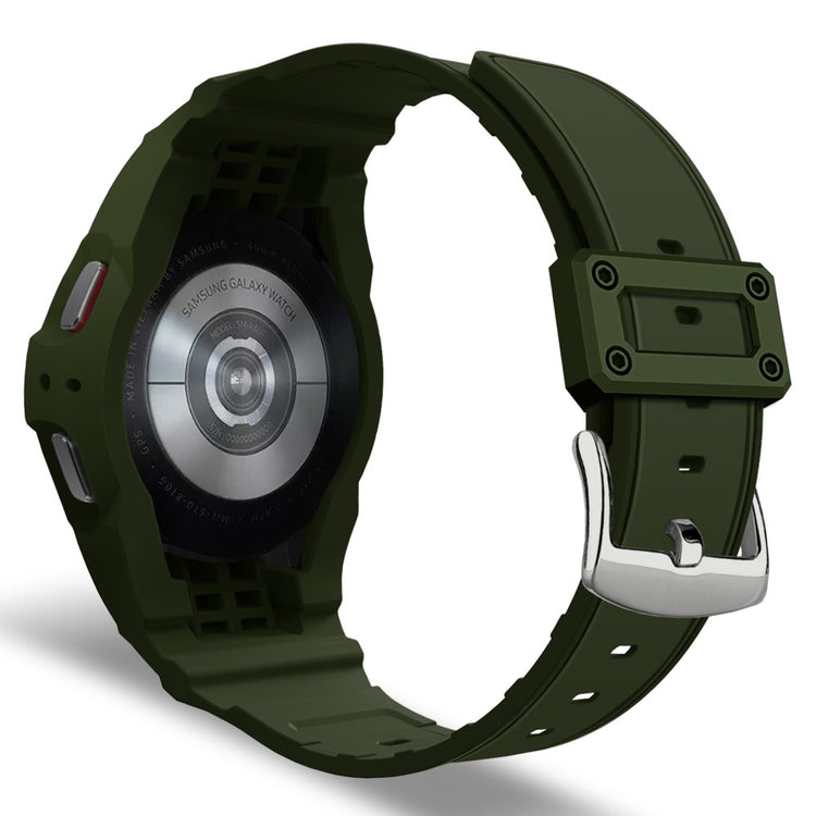 Samsung Galaxy Watch7 / 6 / 5 / 4 40mm Flexible Watch Band+Case Cover Integrated Design - Army Green#serie_2