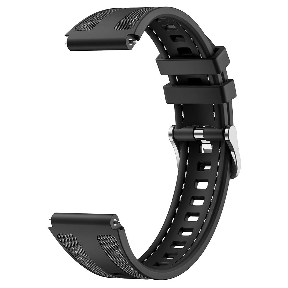 18mm Strap Huawei Watch GT 5 41mm / GT 4 41mm / Garmin Venu 3S Universal Silicone+Nylon Watch Band - Black#serie_1