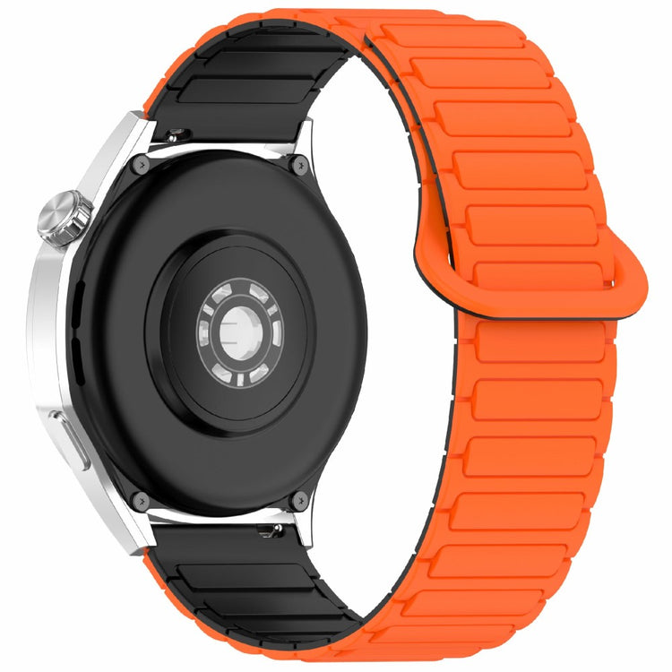 Samsung Galaxy Watch7 44mm / 40mm / Watch FE 40mm / Watch6 40mm / 44mm Silicone Band Dual Color 20mm Magnetic Watch Strap - Orange / Black#serie_2