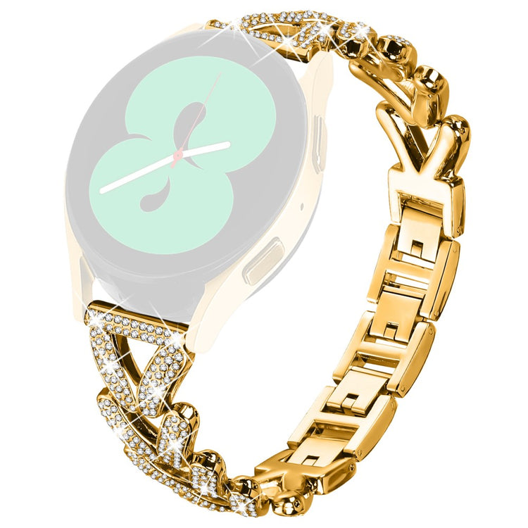 Metal Twisted Watch Band Rhinestone Decor Withings Steel Watch Strap - Gold#serie_1