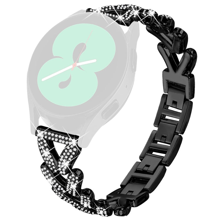 Metal Twisted Watch Band Rhinestone Decor Withings Steel Watch Strap - Black#serie_2