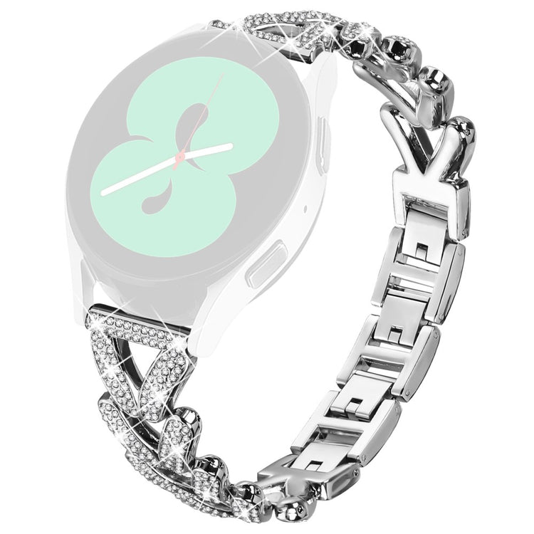 Metal Twisted Watch Band Rhinestone Decor Withings Steel Watch Strap - Silver#serie_5