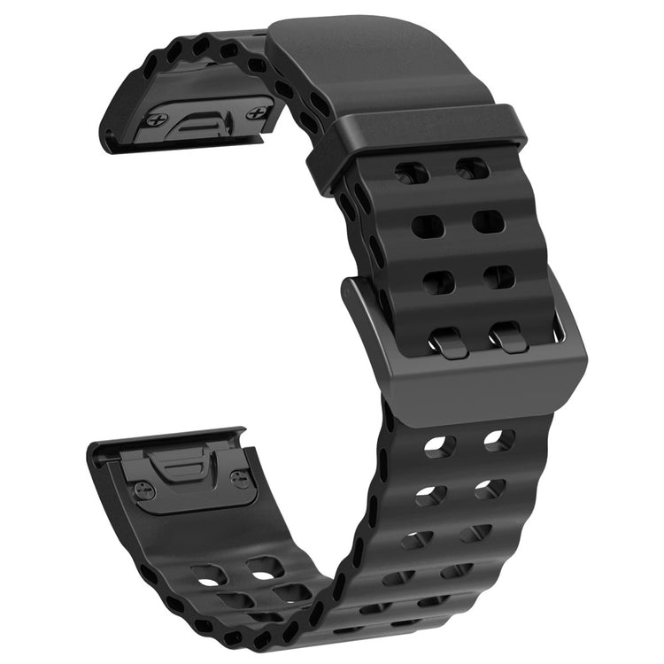 22mm Silicone Strap Garmin Fenix 8 47mm / Fenix E 47mm / Quatix 7 Pro Multiple Holes Watchband - Black#serie_1