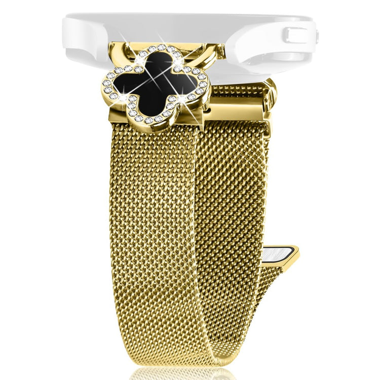 Huami Amazfit GTR Mini Milanese Band Stainless Steel Watch Strap Clover Decor, Size: S - Gold  /  Black Shell#serie_2