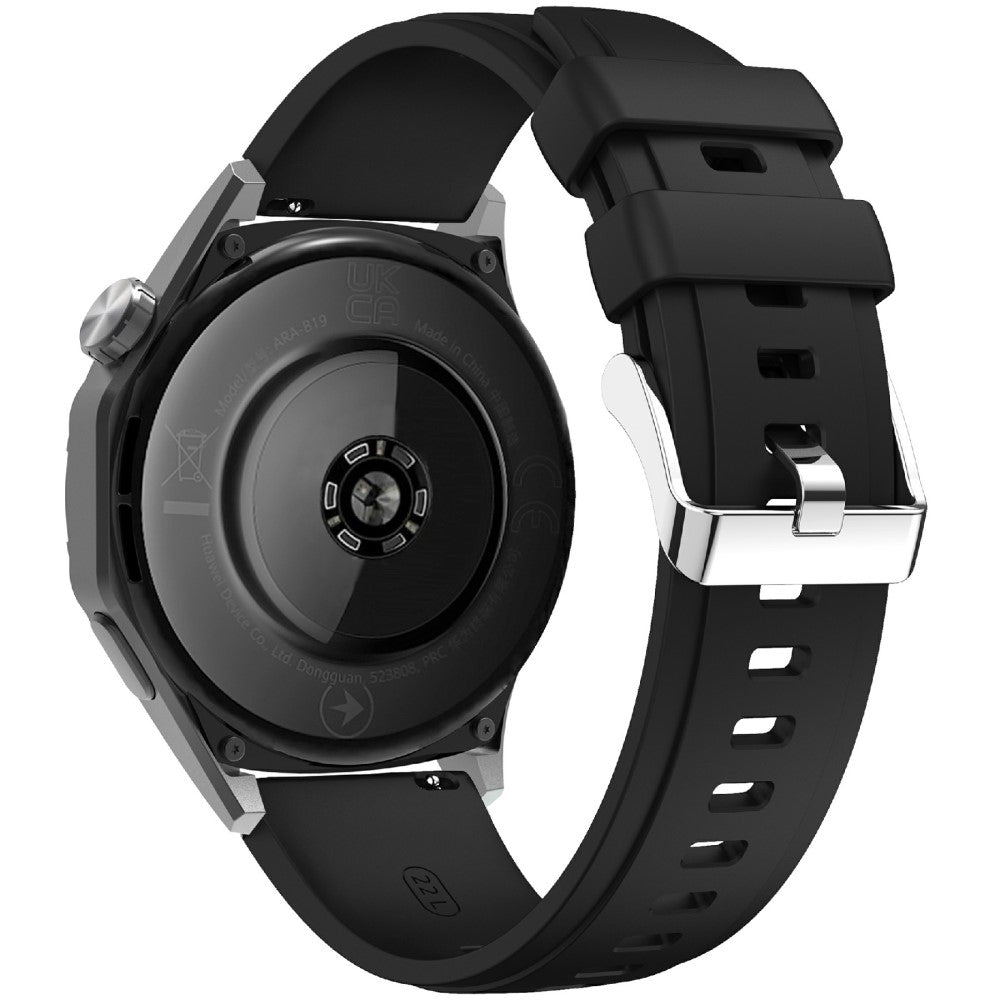 KALEBOL 22mm Silicone Watch Strap Samsung Galaxy Watch3 45mm / Huawei Watch GT 5 46mm / GT 5 Pro 46mm Wrist Band - Black#serie_7