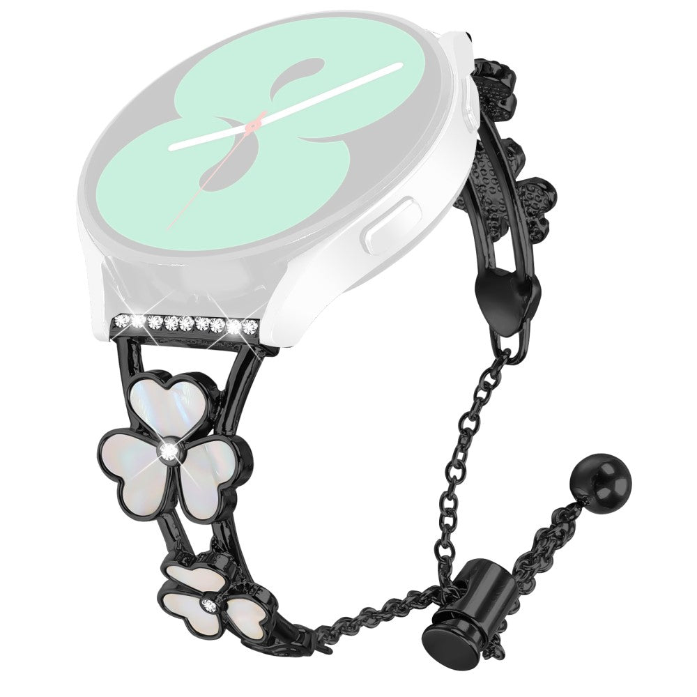 Garmin Forerunner 245 / 245 Music Watchband Heart Clover Decor Zinc Alloy Metal Strap - Black#serie_1
