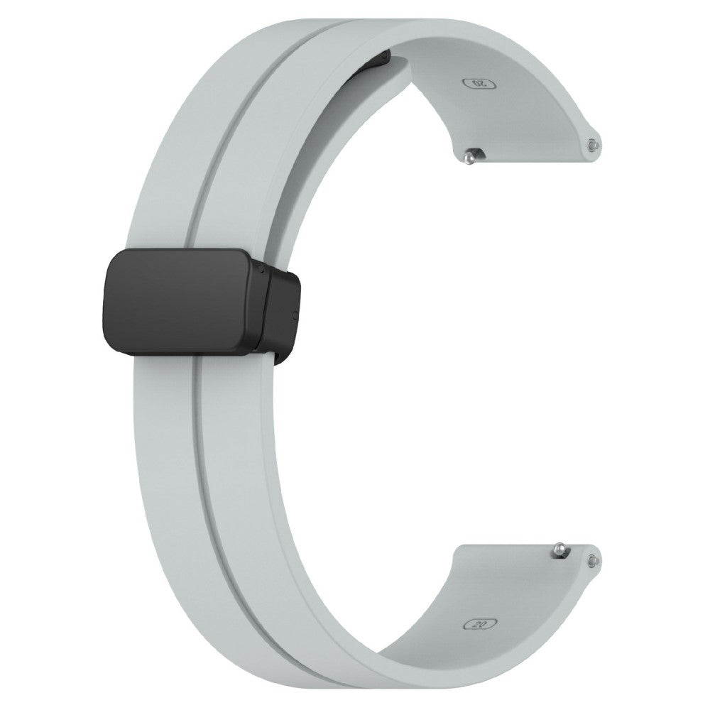 KALEBOL 20mm Magnetic Buckle Strap Samsung Galaxy Watch6 Classic 47mm / 43mm / Huawei Watch GT 3 Pro 43mm Silicone Watch Band - Light Grey#serie_11