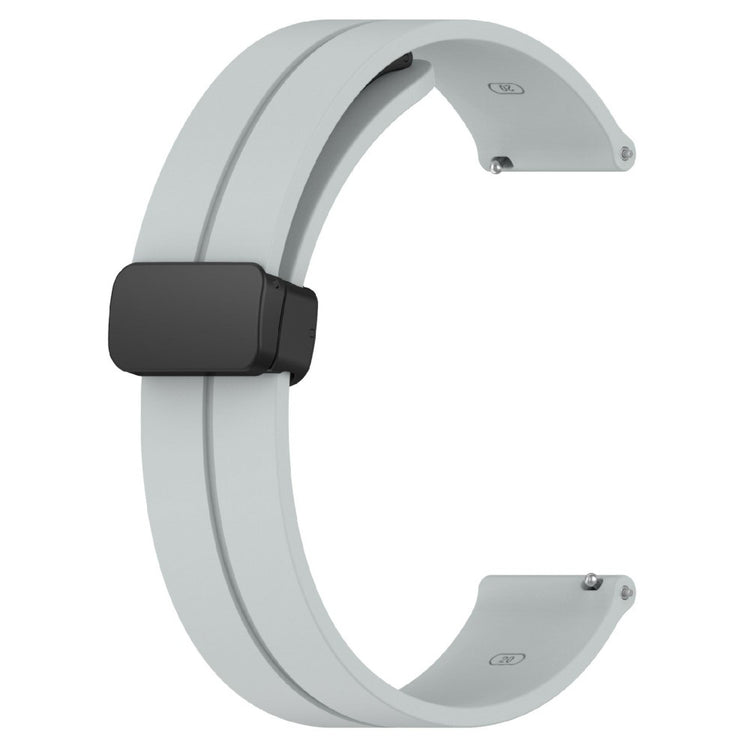 KALEBOL 20mm Magnetic Buckle Strap Samsung Galaxy Watch6 Classic 47mm / 43mm / Huawei Watch GT 3 Pro 43mm Silicone Watch Band - Light Grey#serie_11