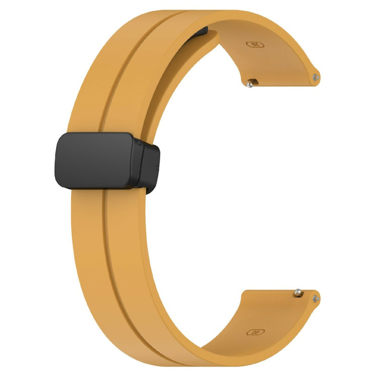 KALEBOL 22mm Magnetic Buckle Strap Samsung Galaxy Watch3 45mm / Huawei Watch GT 5 46mm / GT 5 Pro 46mm Silicone Watch Band - Yellow#serie_7