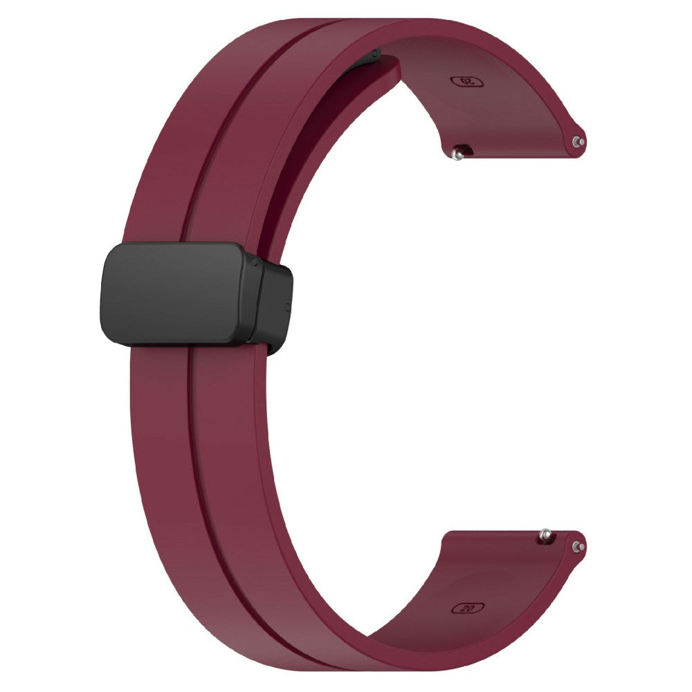 KALEBOL 22mm Magnetic Buckle Strap Samsung Galaxy Watch3 45mm / Huawei Watch GT 5 46mm / GT 5 Pro 46mm Silicone Watch Band - Wine Red#serie_8