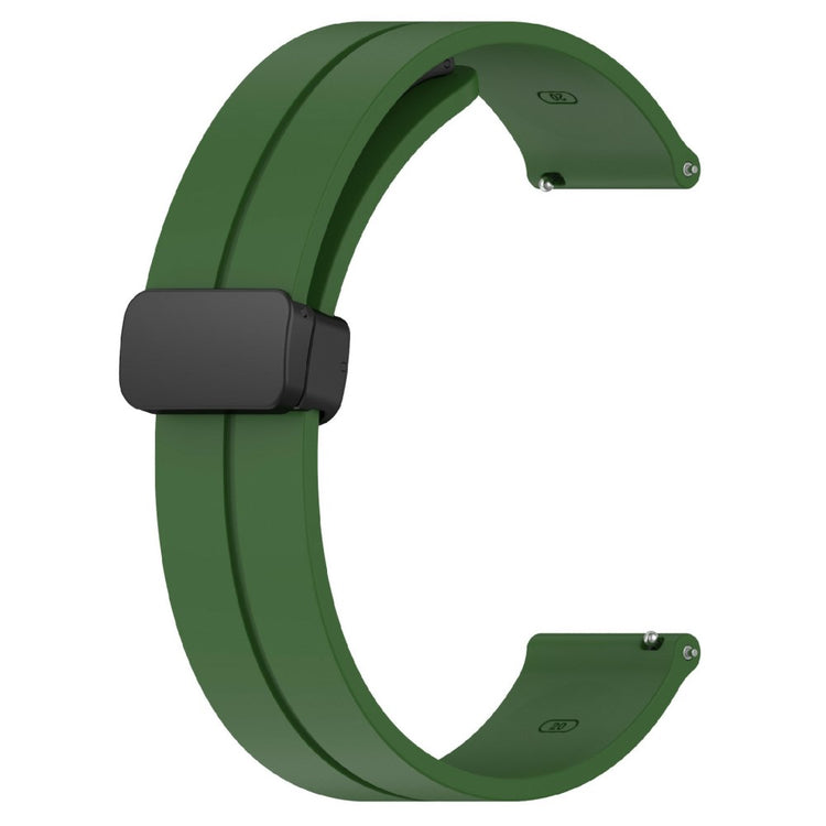 KALEBOL 22mm Magnetic Buckle Strap Samsung Galaxy Watch3 45mm / Huawei Watch GT 5 46mm / GT 5 Pro 46mm Silicone Watch Band - Army Green#serie_9