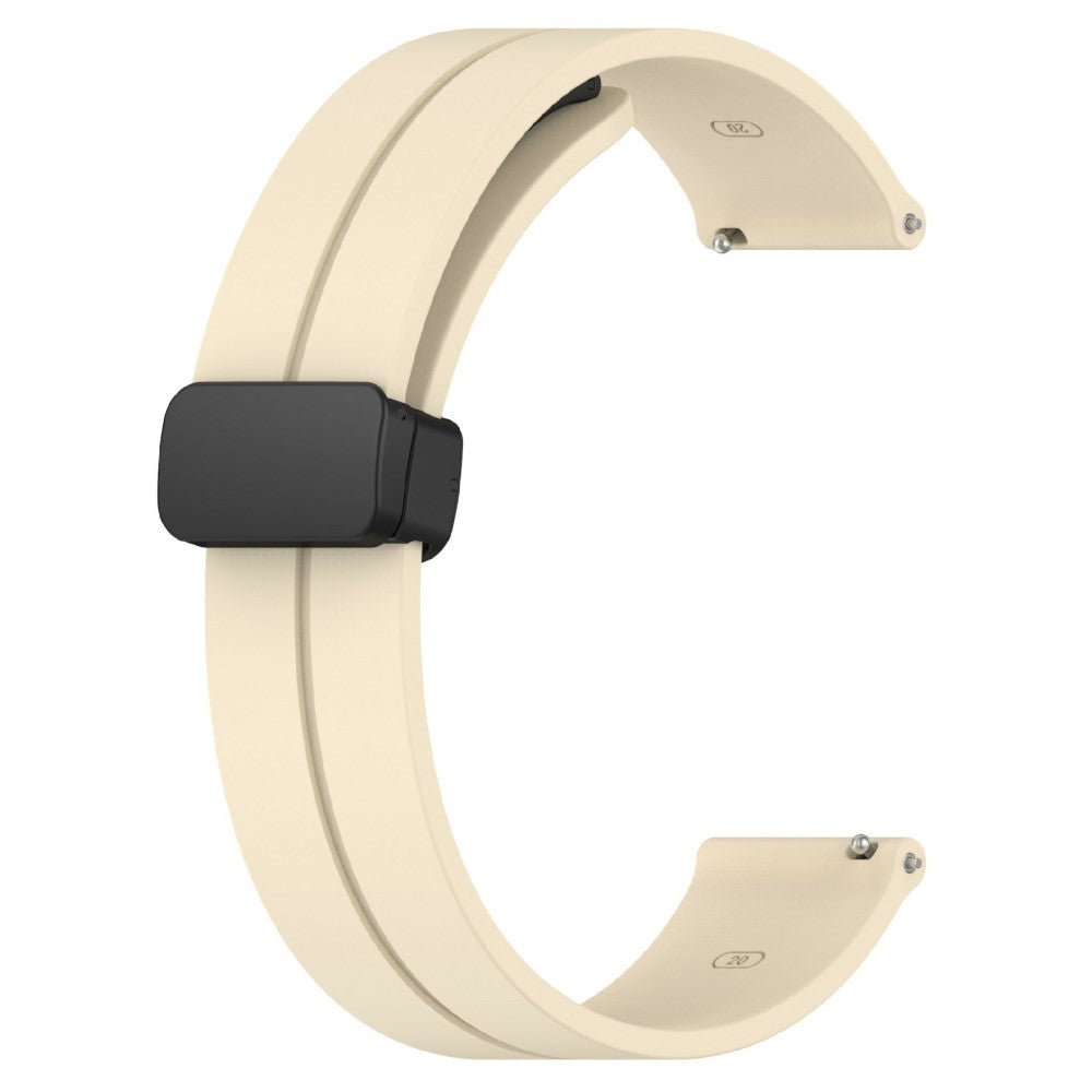 KALEBOL 22mm Magnetic Buckle Strap Samsung Galaxy Watch3 45mm / Huawei Watch GT 5 46mm / GT 5 Pro 46mm Silicone Watch Band - Beige#serie_10