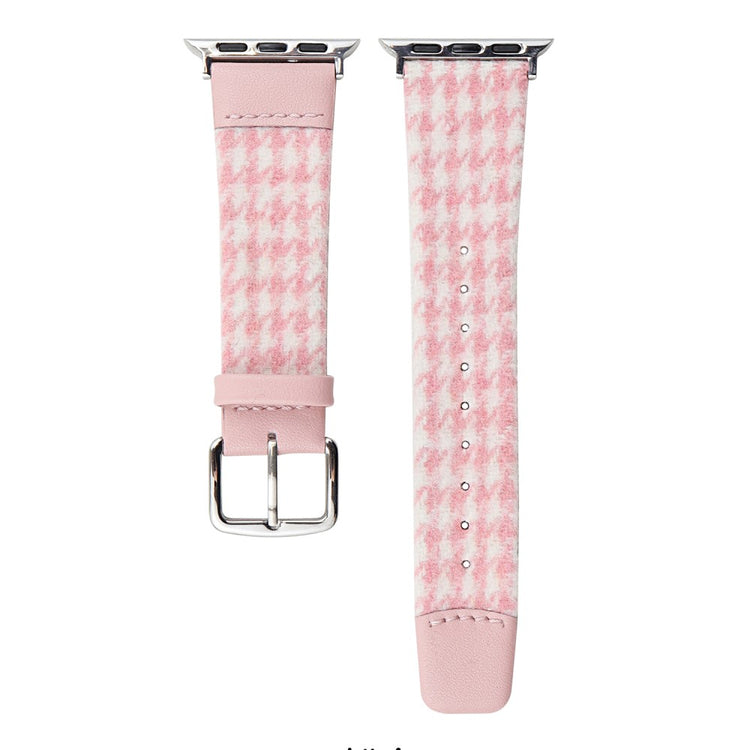 Woolen Fabric Leather Strap Apple Watch Series 49mm - 45mm - 44mm - 42mm Watch Band - Pink#serie_1