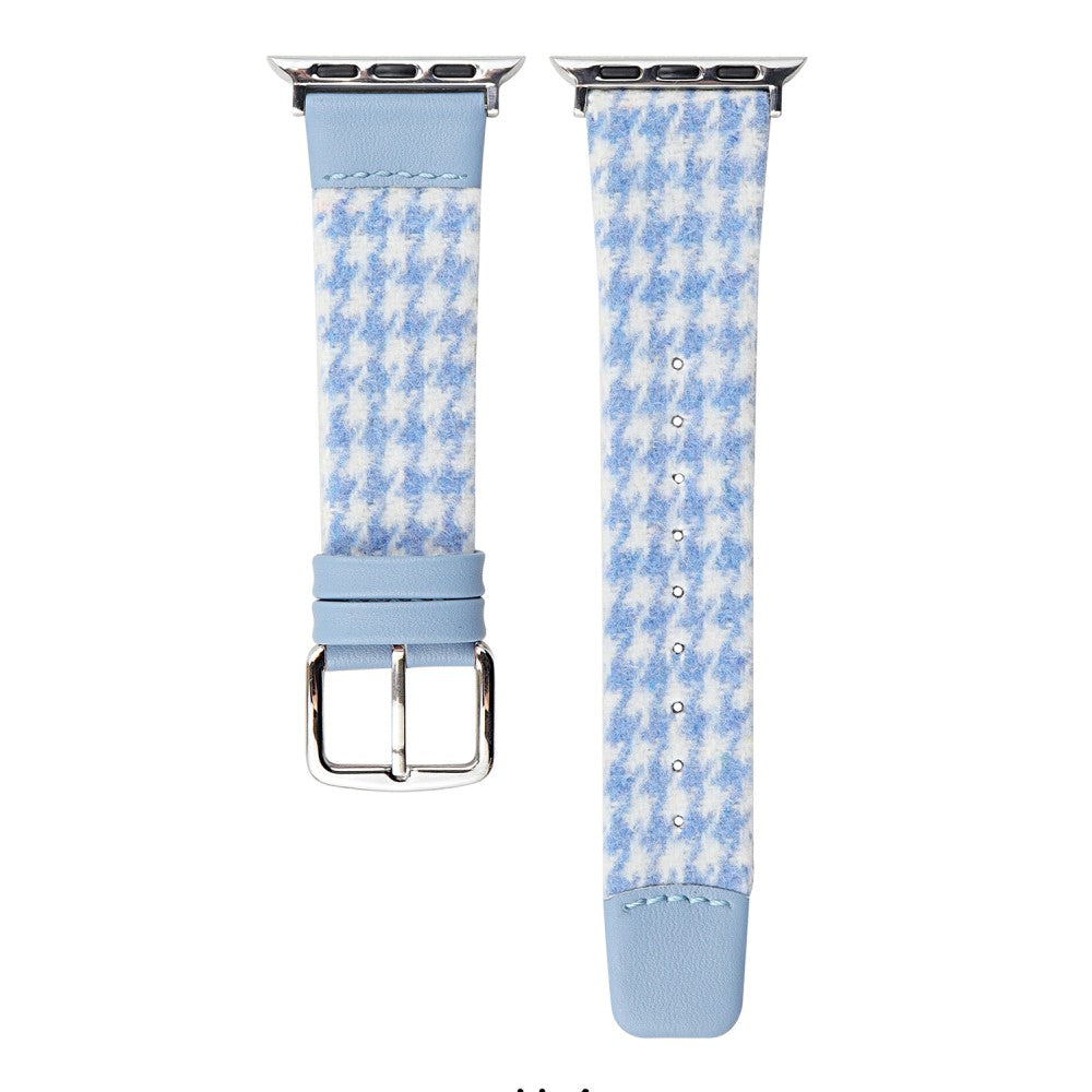 Woolen Fabric Leather Strap Apple Watch Series 49mm - 45mm - 44mm - 42mm Watch Band - Blue#serie_2