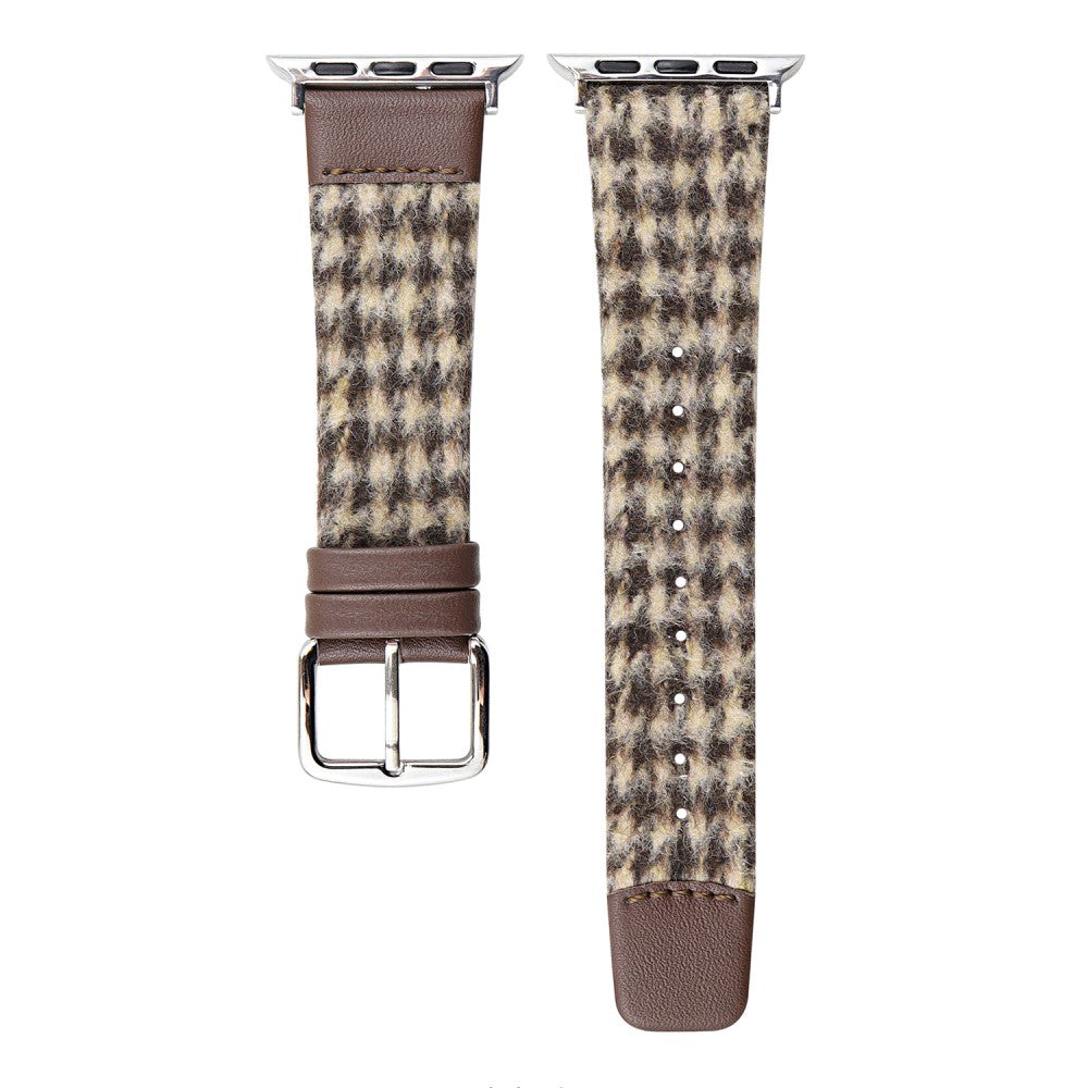 Woolen Fabric Leather Strap Apple Watch Series 49mm - 45mm - 44mm - 42mm Watch Band - Brown#serie_4