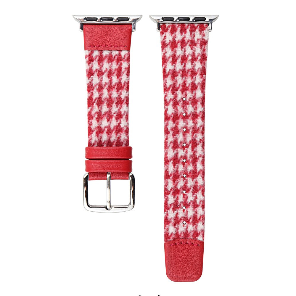 Woolen Fabric Leather Strap Apple Watch Series 49mm - 45mm - 44mm - 42mm Watch Band - Red#serie_6