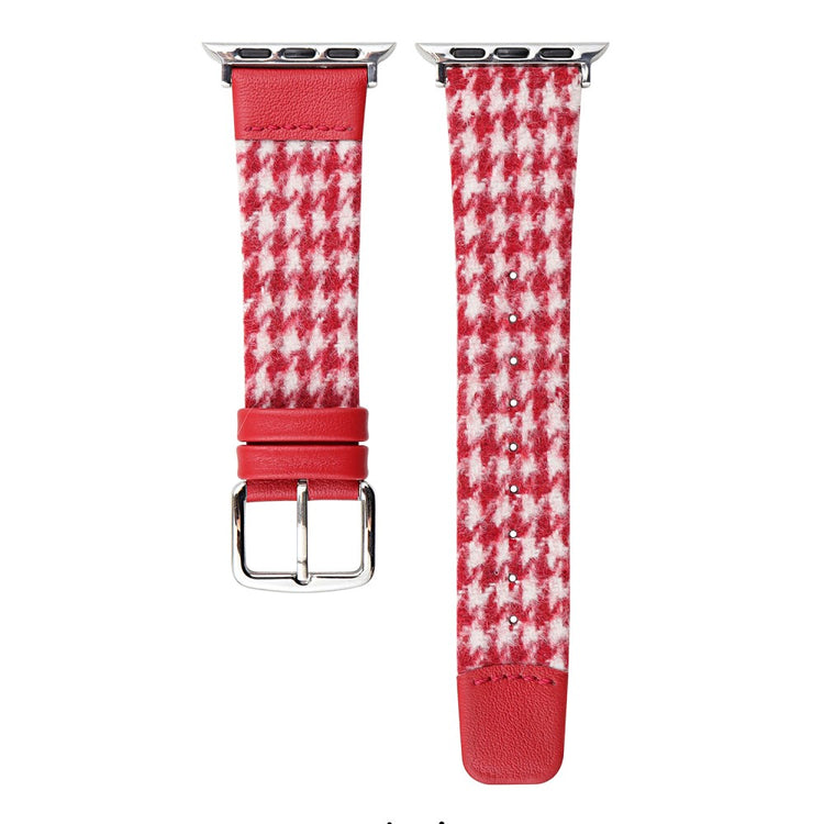 Woolen Fabric Leather Strap Apple Watch Series 49mm - 45mm - 44mm - 42mm Watch Band - Red#serie_6