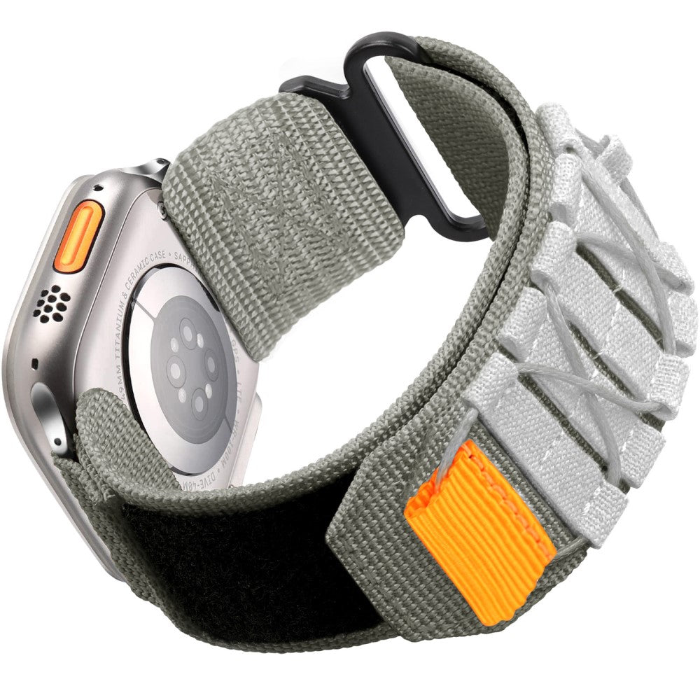 Watch Band Apple Watch Series 49mm - 45mm - 44mm - 42mm Nylon Woven Magic Tape Strap - White Grey#serie_4