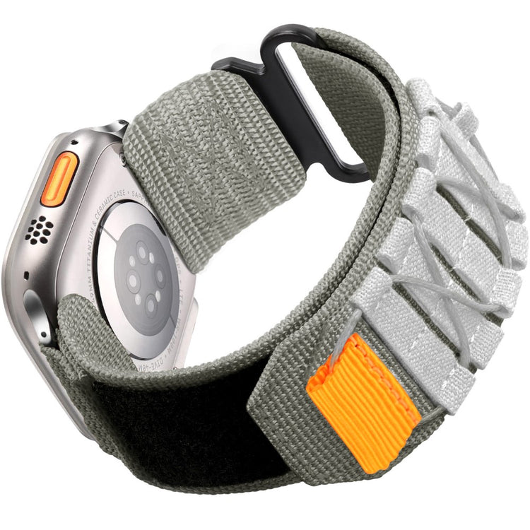 Watch Band Apple Watch Series 49mm - 45mm - 44mm - 42mm Nylon Woven Magic Tape Strap - White Grey#serie_4