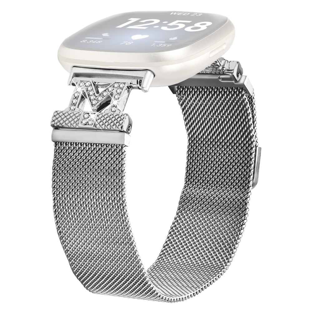 Fitbit Versa 4 / Sense 2 Bands Stainless Steel M-Type Milanese Watch Band Silver Wrist Strap#serie_1