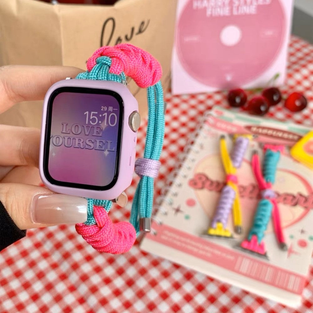 Super Kønt Metal Og Nylon Universal Rem passer til Apple Smartwatch - Flerfarvet#serie_1