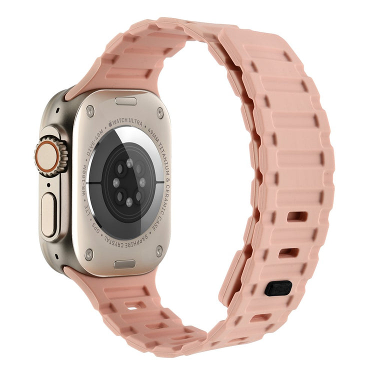Meget Pænt Metal Og Silikone Universal Rem passer til Apple Smartwatch - Pink#serie_4
