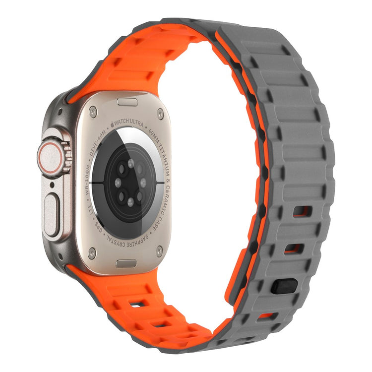 Meget Pænt Metal Og Silikone Universal Rem passer til Apple Smartwatch - Orange#serie_10