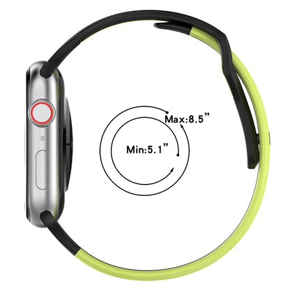 Watch Strap Apple Watch Series 9 8 7 41mm / SE (2023) SE (2022) SE Series 6 5 4 40mm / Series 3 2 1 38mm Dual-color Silicone Band - Pink / White#serie_3
