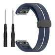 Garmin Fenix 7S / 6S / 5S Magnetic Strap Black Buckle Dual Color 20mm Silicone Watch Band - Black / White