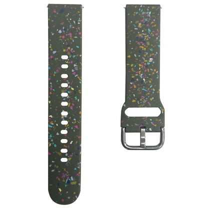 Samsung Galaxy Watch3 45mm / Huawei Watch GT Watch Band 22mm Silicone Pattern Sport Strap - Green#serie_3