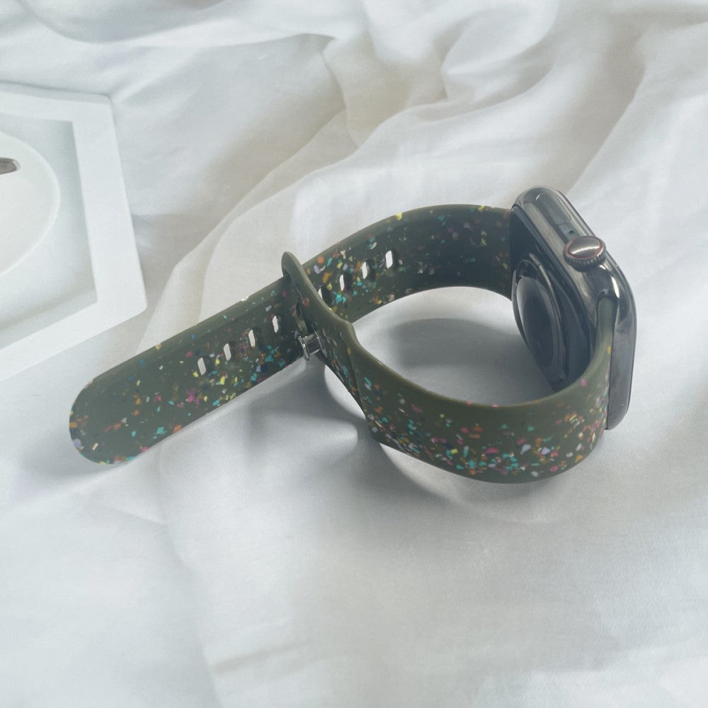 Sejt Silikone Universal Rem passer til Apple Smartwatch - Grøn#serie_3
