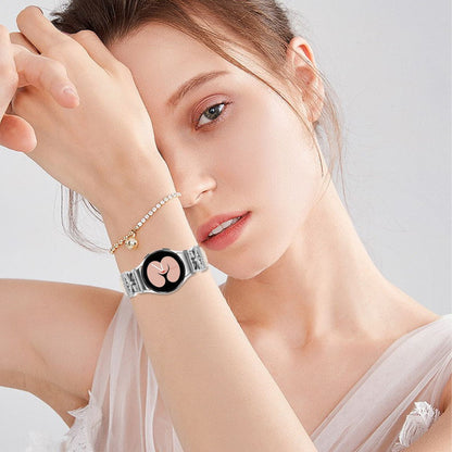 Silver Buckle Butterfly Decor Strap Samsung Galaxy Watch Universal 20mm Wristband - Apricot#serie_5