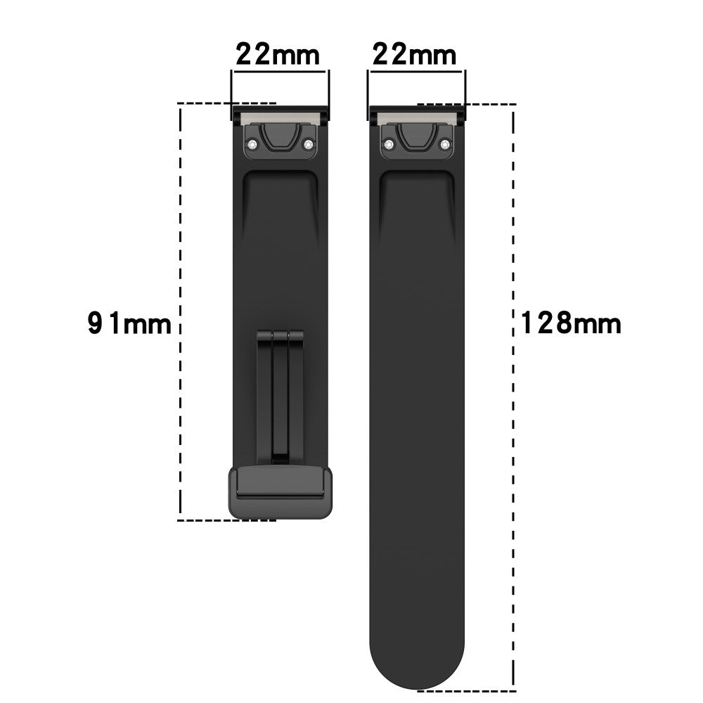 Huawei Watch GT 4 46mm / Samsung Galaxy Watch3 45mm / Garmin Venu 3 Black Buckle Watchband 22mm Magnetic Silicone Strap - Orange#serie_4