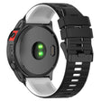 Garmin Fenix 7X Pro Watch Bands Horizontal Stripes Silicone Dual-color Strap - Black / White
