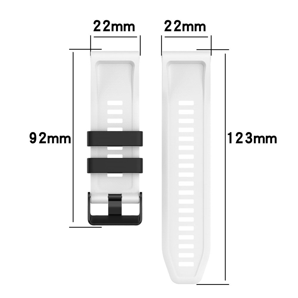 Garmin Fenix 7X Pro Watch Bands Horizontal Stripes Silicone Dual-color Strap - Pine Needle Green / White#serie_9