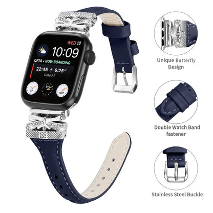 Meget Godt Kunstlæder Universal Rem passer til Apple Smartwatch - Blå#serie_4