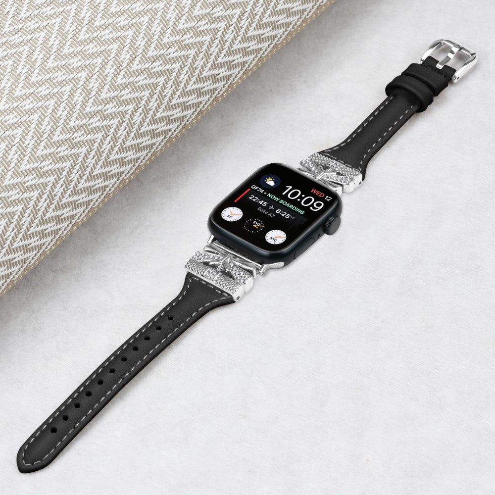 Fint Kunstlæder Universal Rem passer til Apple Smartwatch - Sort#serie_1