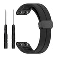 Garmin Fenix 7X / 7X Solar / Tactix 7 Pro Silicone Watch Strap 26mm Folding Black Buckle Watchband