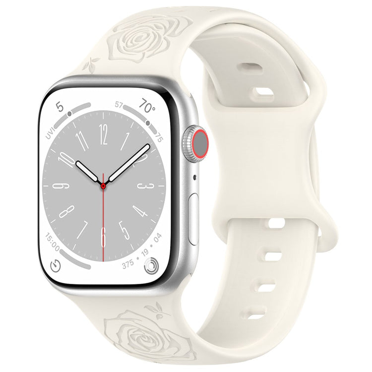 Super Kønt Silikone Universal Rem passer til Apple Smartwatch - Hvid#serie_15