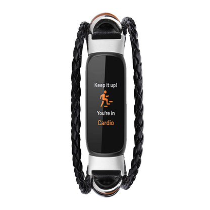 Fitbit Luxe Beaded Watch Band DIY Style Replacement Strap - Black#serie_1