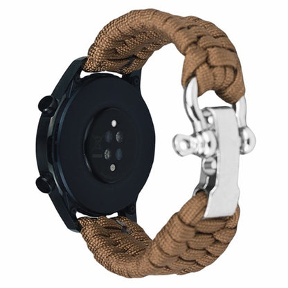 Huawei Watch GT4 46mm / Samsung Galaxy Watch3 45mm Watch Strap 22mm Braided Rope Wrist Band - Brown#serie_1