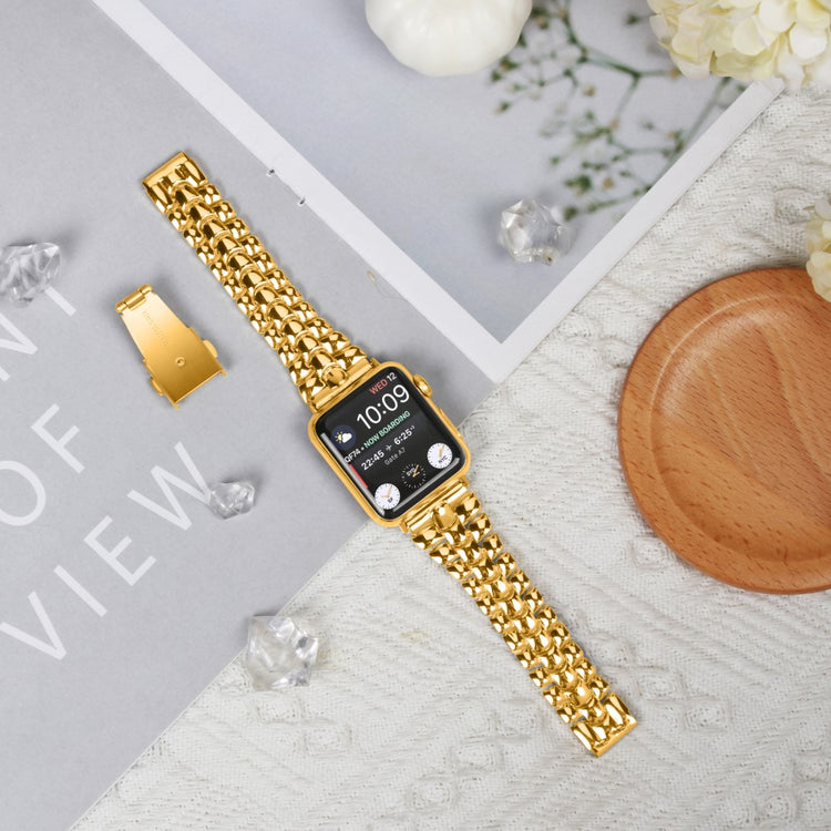 Helt Vildt Cool Metal Universal Rem passer til Apple Smartwatch - Guld#serie_1