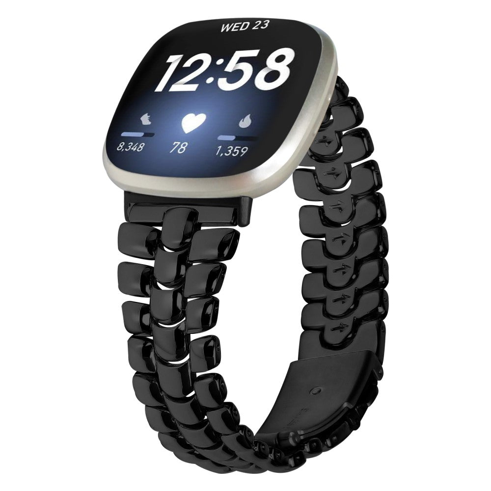 Sejt Metal Universal Rem passer til Fitbit Versa 4 / Fitbit Sense 2 - Sort#serie_4