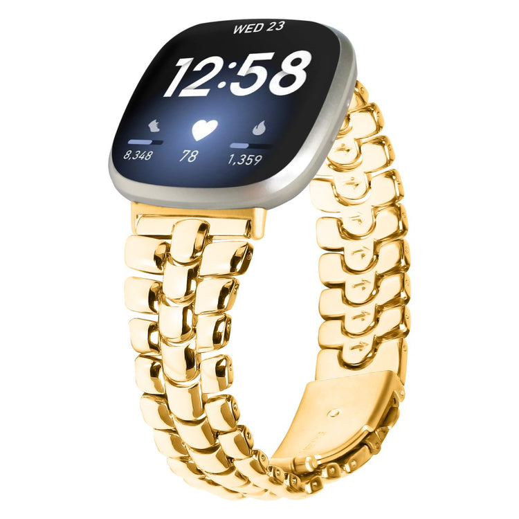 Yndigt Metal Universal Rem passer til Fitbit Versa 3 / Fitbit Sense 1 - Guld#serie_3